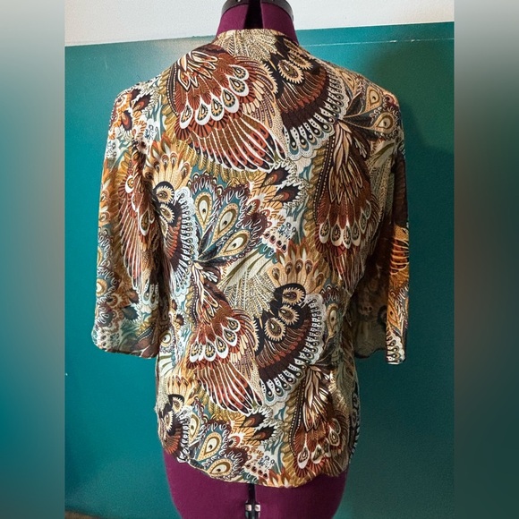 Sara Michelle Paisley Open-Front Cardigan With Tank Top - Picture 4 of 4